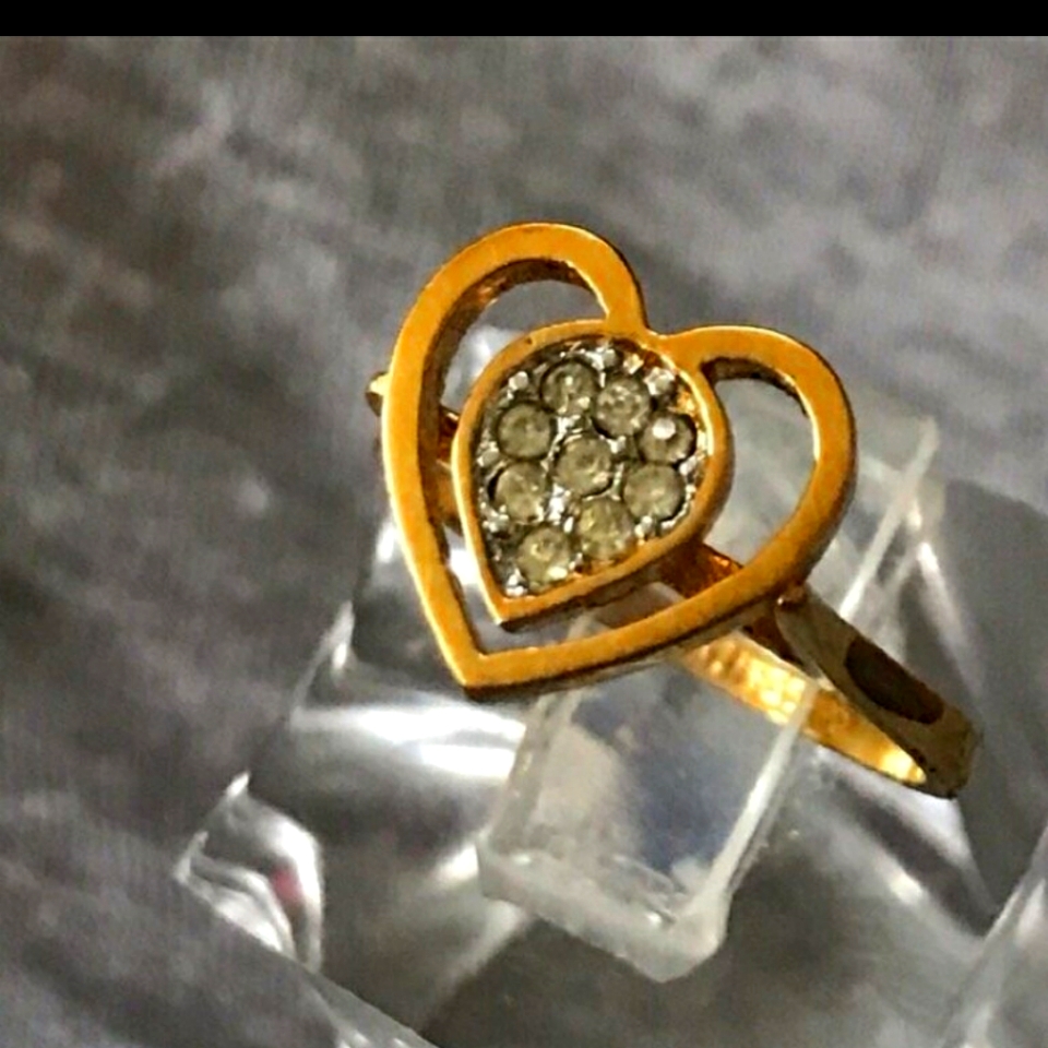 Heart Ring 18 Kt Gold Plate 6